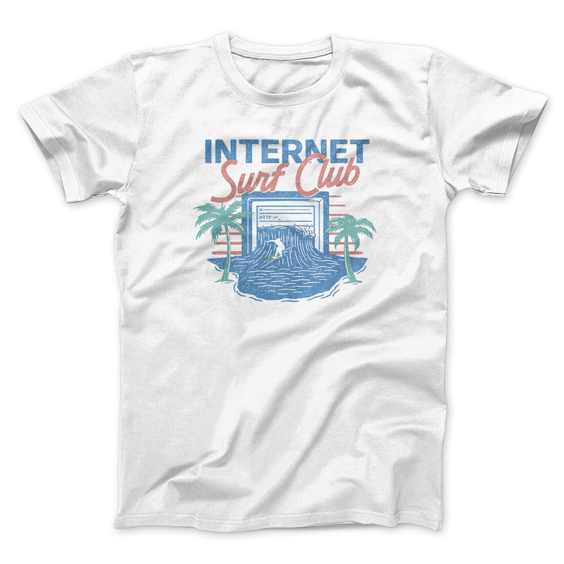 Internet Surf Club Funny Unisex T-Shirt 100% Cotton Heather Blend Print USA