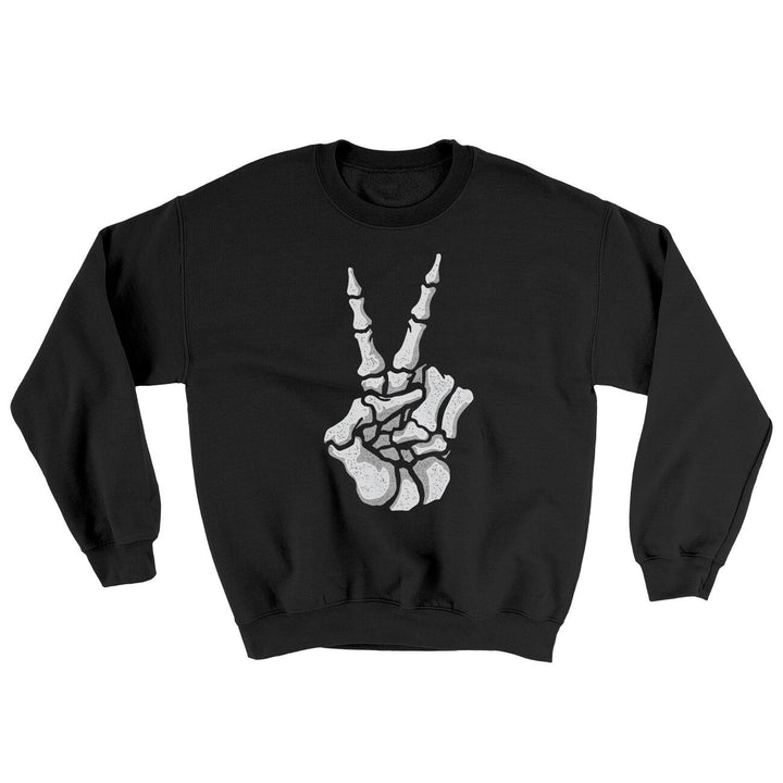 Peace Skeleton Hand Ugly Sweater Crewneck Sweatshirt 50/50 Cotton Poly Blend