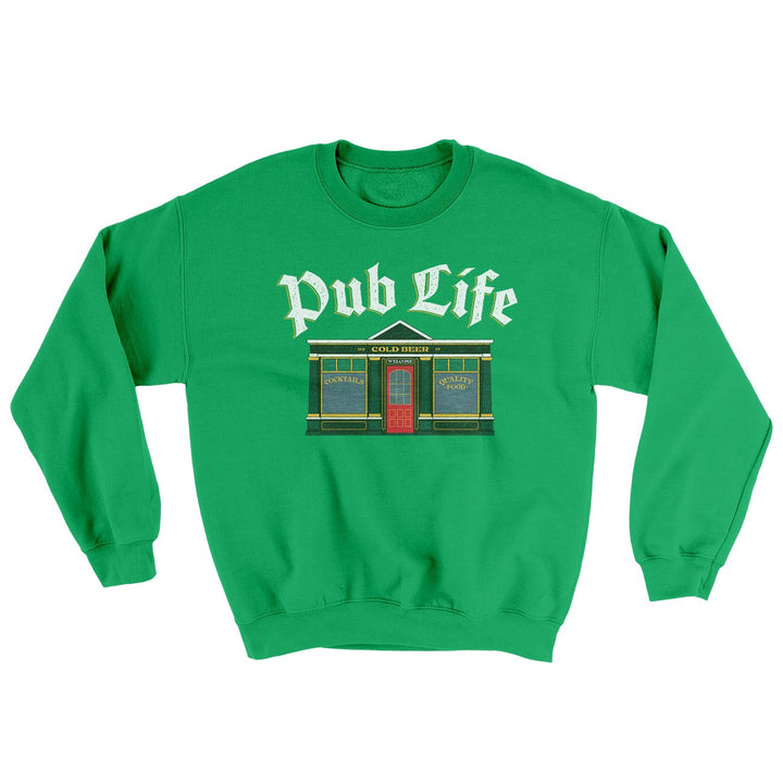 Pub Life Ugly Sweater Crewneck Sweatshirt 50/50 Cotton Poly Blend Loose Fit