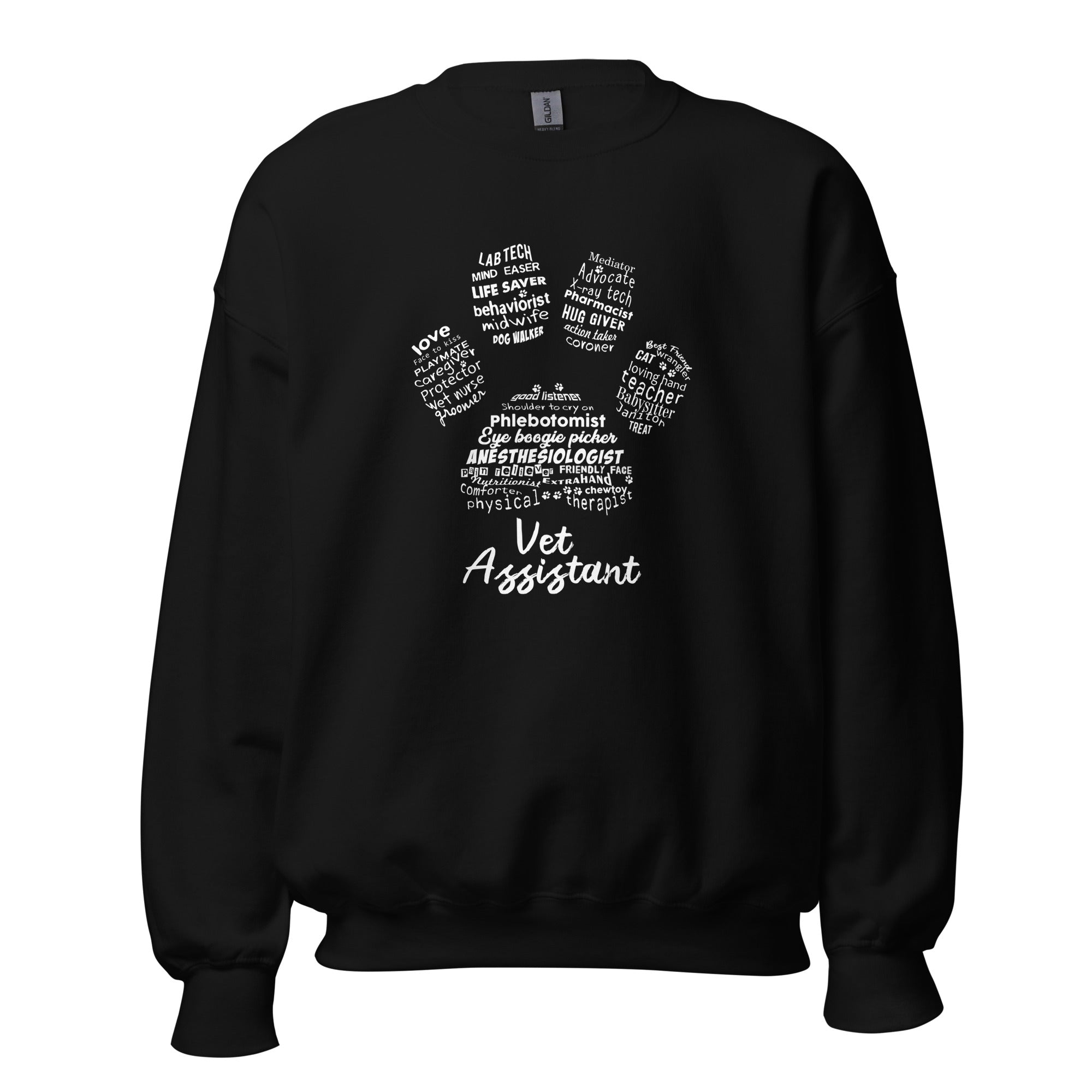 Vet Assistant Pawprint Unisex Crewneck Sweatshirt